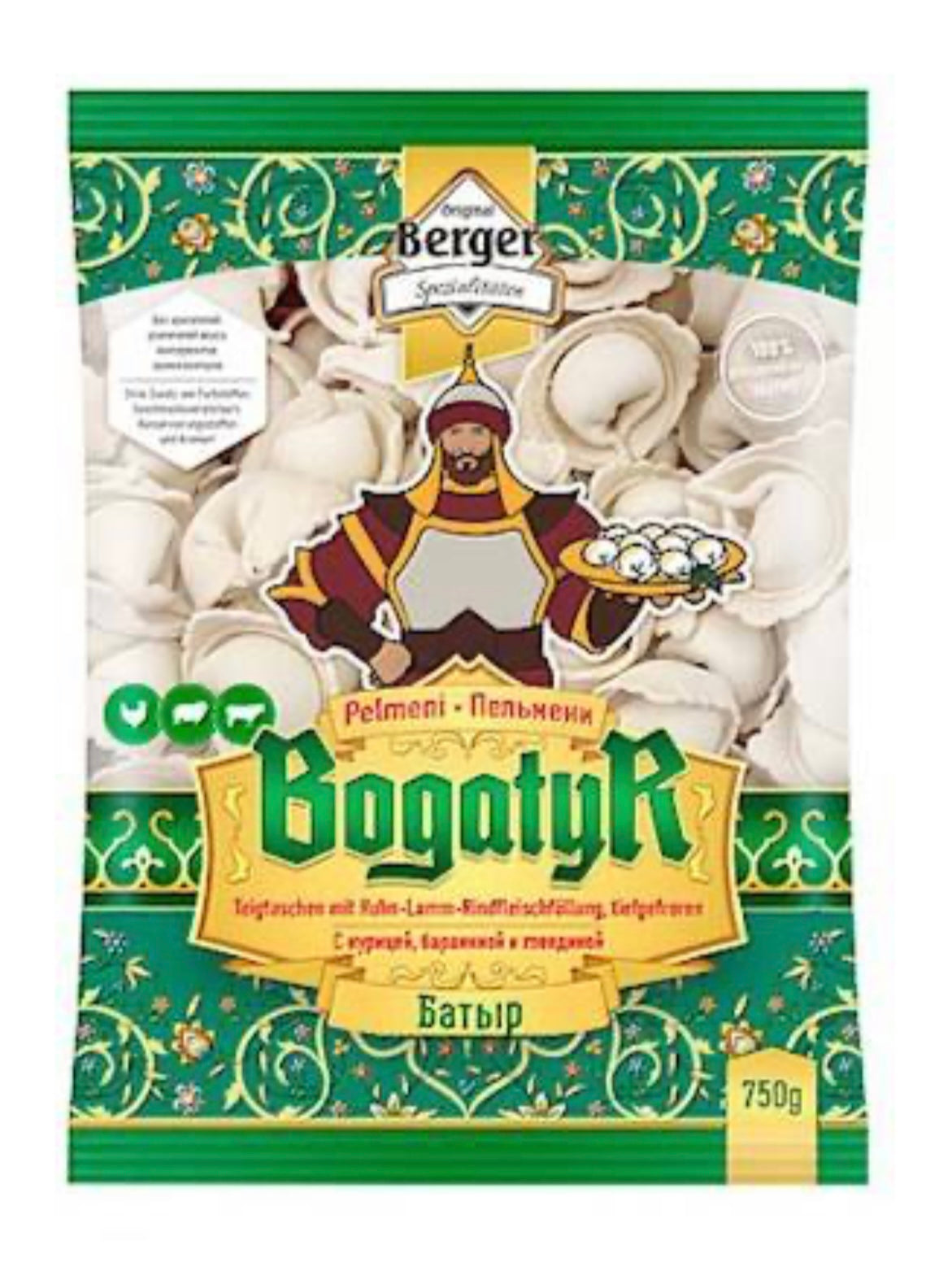 Dumplings « Bogatyr » bœuf/agneau/poulet 750g