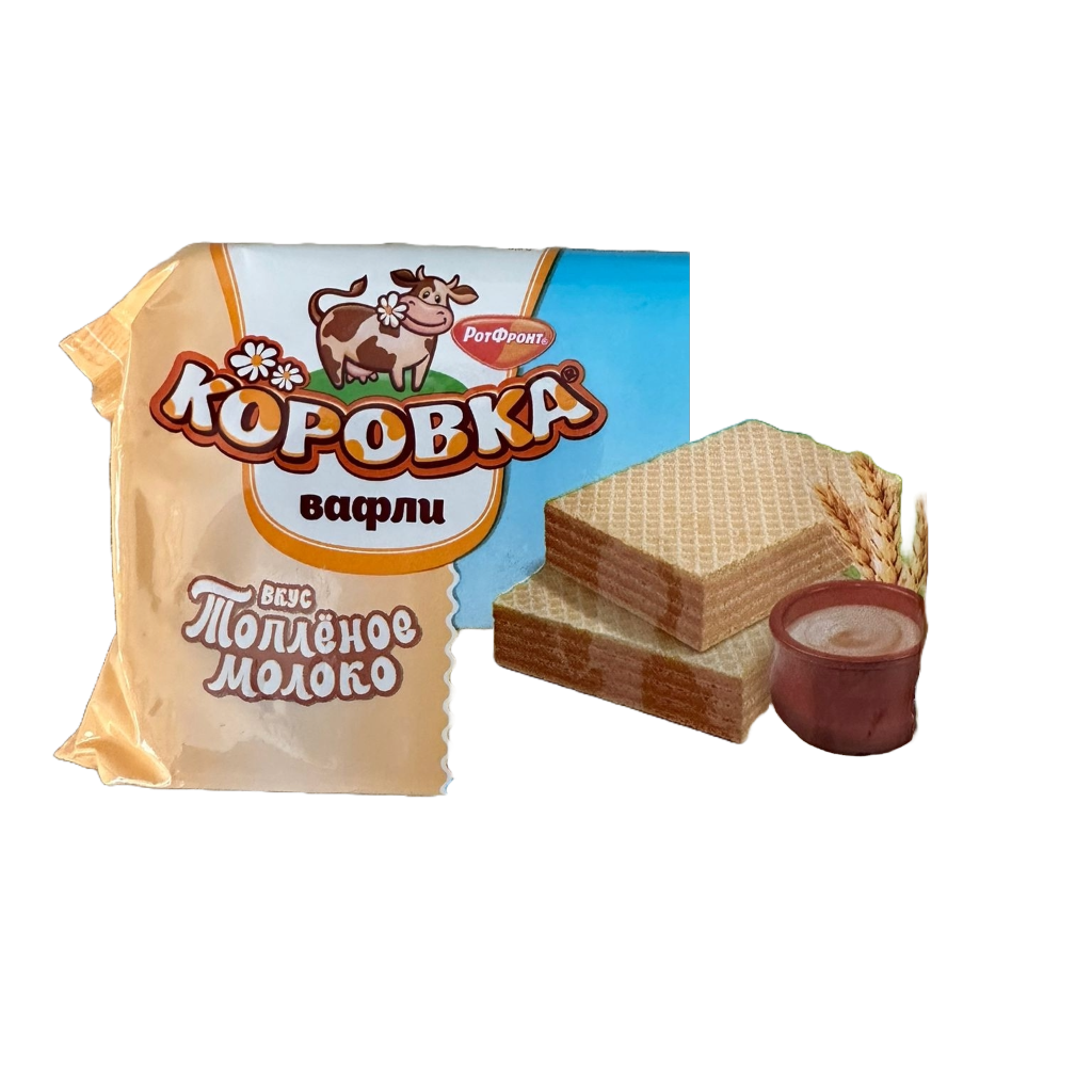 Gaufrettes « Korovka » fourrées à la crème et au goût de lait cuit