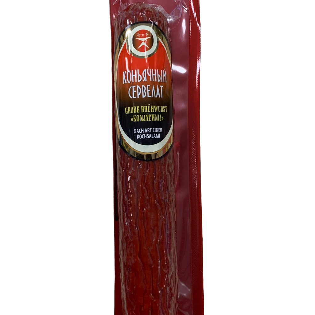 Saucisse cervelat au cognac façon salami bouilli